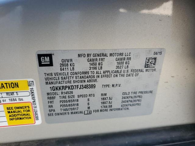 2015 GMC ACADIA SLE 1GKKRPKD7FJ348389