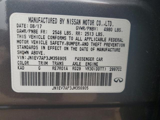 2018 INFINITI Q50 LUXE JN1EV7AP3JM356905