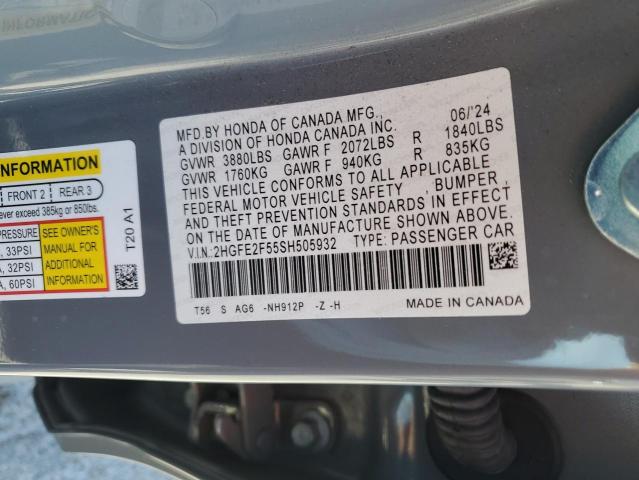 2025 HONDA CIVIC SPOR 2HGFE2F55SH505932