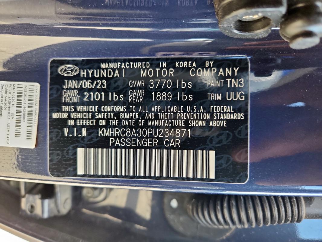 2023 HYUNDAI VENUE SEL KMHRC8A30PU234871