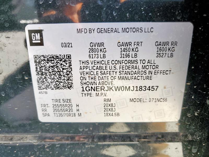 2021 CHEVROLET TRAVERSE R 1GNERJKW0MJ183457