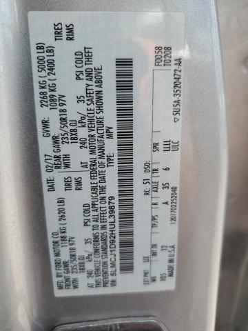 2017 LINCOLN MKC PREMIE 5LMCJ1D92HUL39879