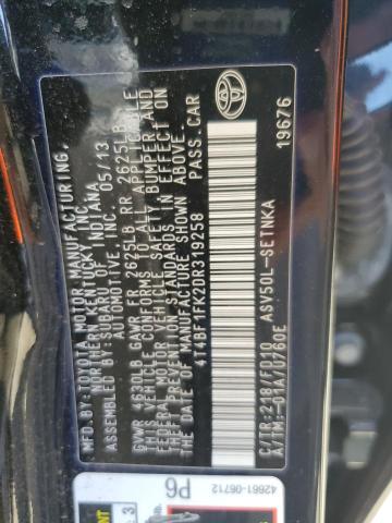2013 TOYOTA CAMRY L - 4T4BF1FK2DR319258