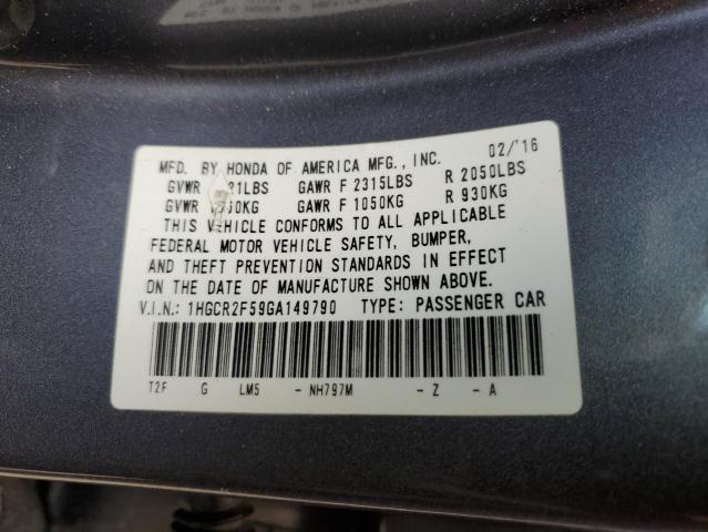 2016 HONDA ACCORD SPO - 1HGCR2F59GA149790