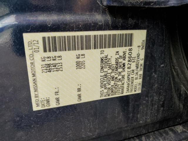 2012 NISSAN MAXIMA S - 1N4AA5APXCC828608