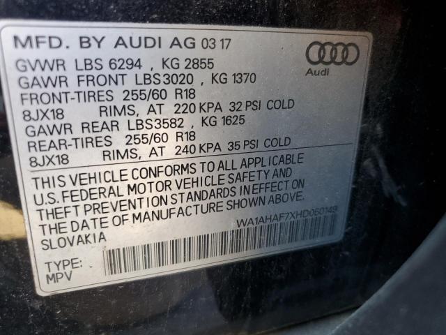 2017 AUDI Q7 PREMIUM WA1AHAF7XHD050149