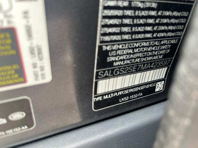 2021 LAND ROVER RANGE ROVE SALGS2SE7MA423597