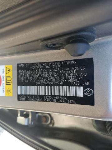 2019 LEXUS ES 350 58ABZ1B11KU002740