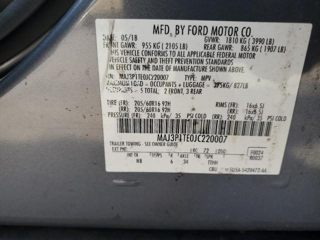 2018 FORD ECOSPORT S MAJ3P1TE0JC220007