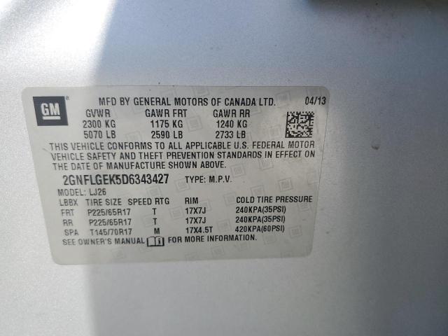 2013 CHEVROLET EQUINOX LT - 2GNFLGEK5D6343427