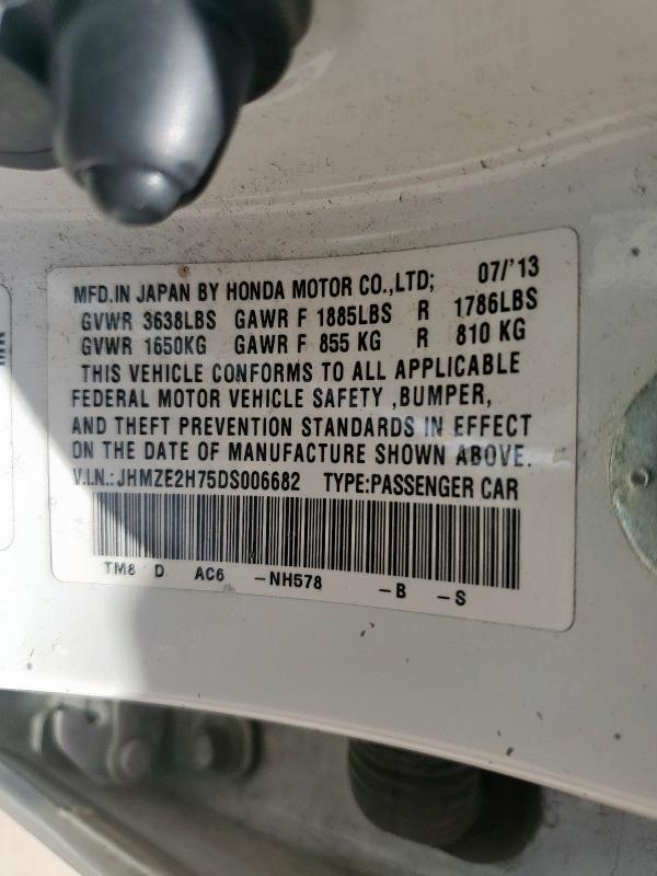 2013 HONDA INSIGHT EX - JHMZE2H75DS006682