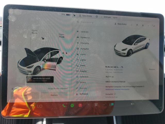 2020 TESLA MODEL 3 5YJ3E1EB7LF796136