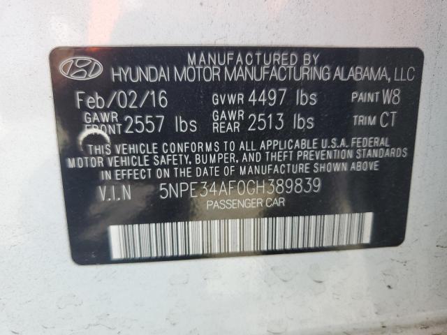2016 HYUNDAI SONATA SPO 5NPE34AF0GH389839