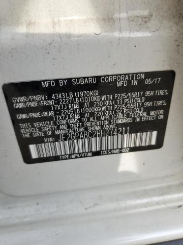 2017 SUBARU CROSSTREK JF2GPABC2HH274211