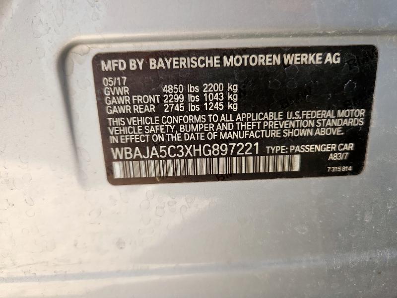 2017 BMW 530 I WBAJA5C3XHG897221