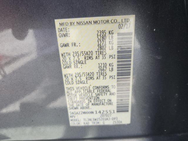 2017 NISSAN MURANO 5N1AZ2MHXHN142551