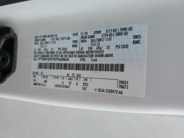 2019 FORD F150 SUPERCREW 1FTEW1E57KFA20924
