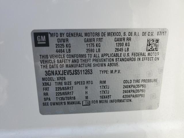 2018 CHEVROLET EQUINOX LT - 3GNAXJEV5JS511263