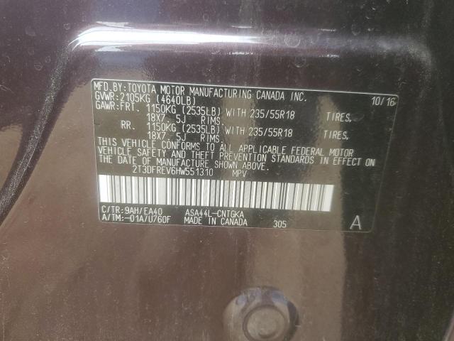 2017 TOYOTA RAV4 LIMITED 2T3DFREV6HW551310