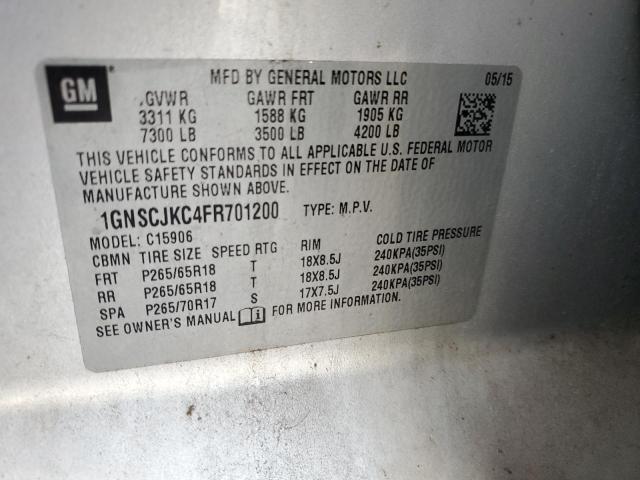 2015 CHEVROLET SUBURBAN C 1GNSCJKC4FR701200