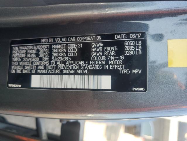 2018 VOLVO XC90 T6 YV4A22PL6J1201971