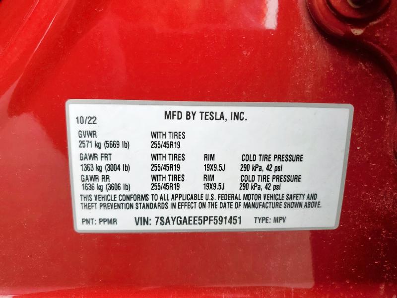 2023 TESLA MODEL Y 7SAYGAEE5PF591451