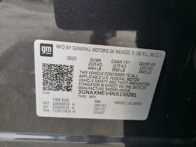 2022 CHEVROLET EQUINOX RS 3GNAXMEV4NS150261