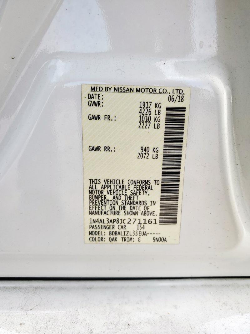 2018 NISSAN ALTIMA 2.5 - 1N4AL3AP8JC271161