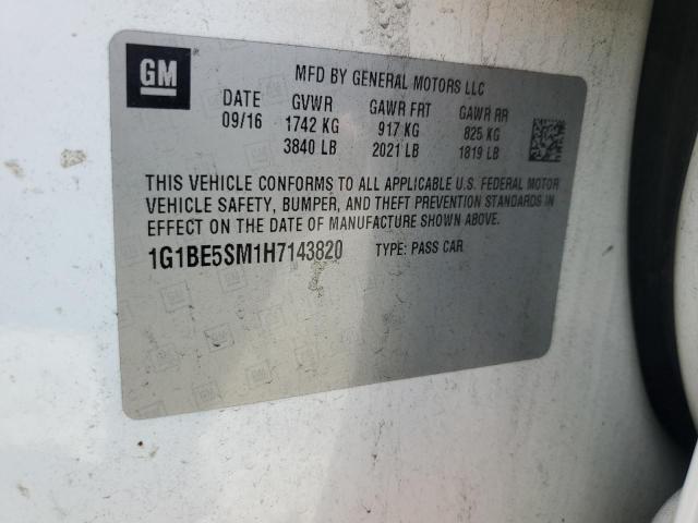 2017 CHEVROLET CRUZE LT - 1G1BE5SM1H7143820