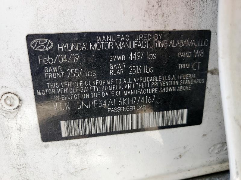 2019 HYUNDAI SONATA LIM 5NPE34AF6KH774167