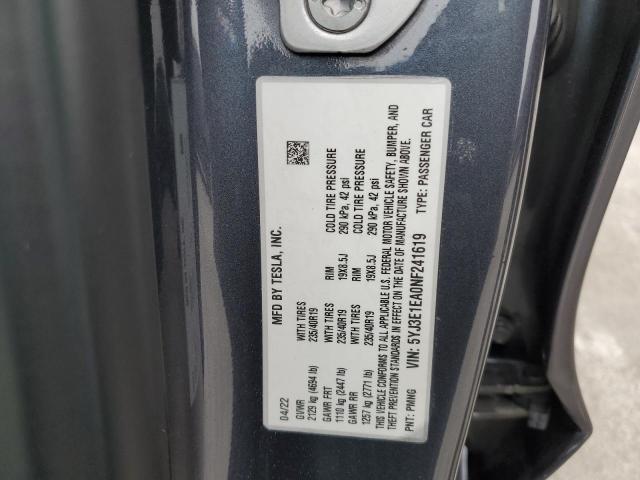 2022 TESLA MODEL 3 5YJ3E1EA0NF241619