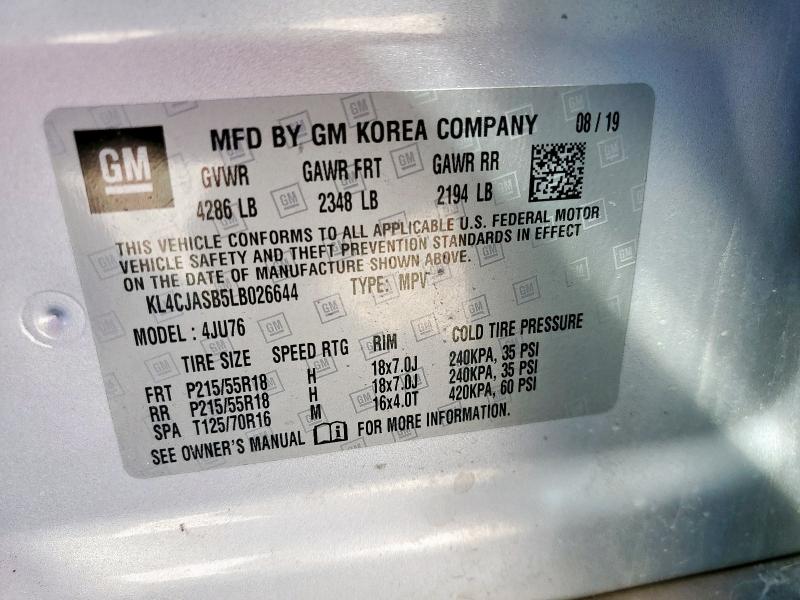 2020 BUICK ENCORE PREFERRED KL4CJASB5LB026644