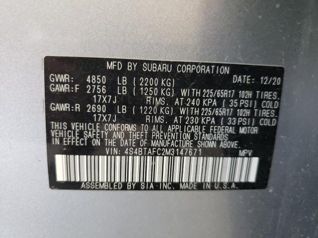 2021 SUBARU OUTBACK PR 4S4BTAFC2M3147671