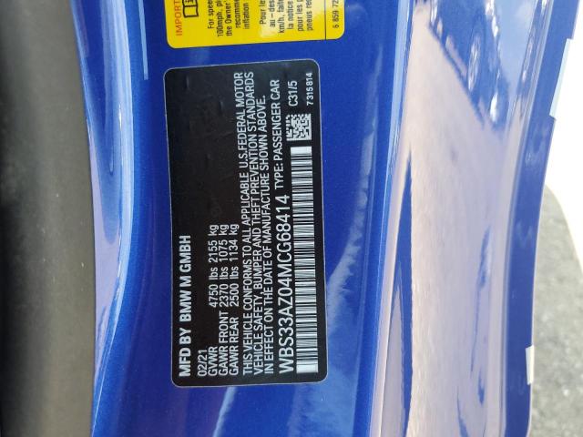 2021 BMW M4 COMPETI WBS33AZ04MCG68414
