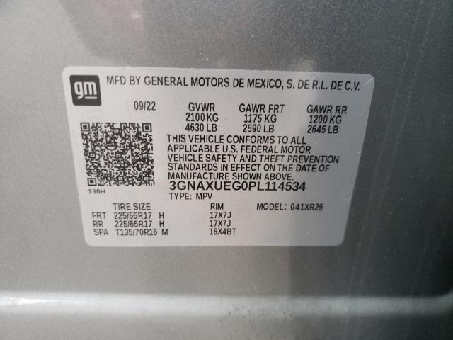 2023 CHEVROLET EQUINOX LT 3GNAXUEG0PL114534