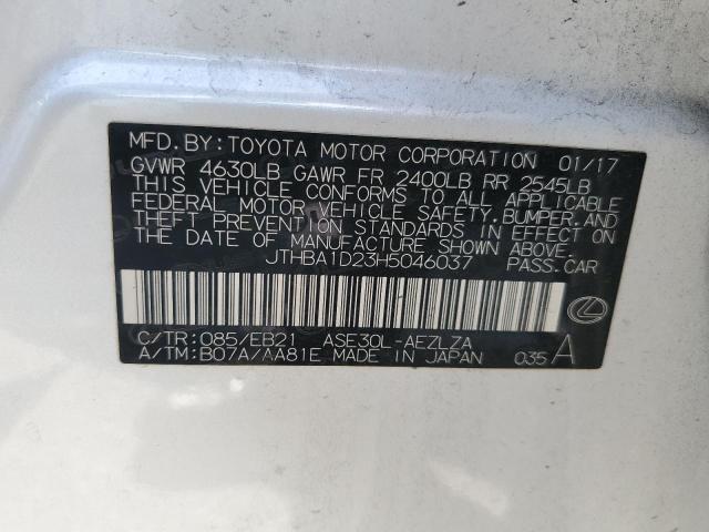 2017 LEXUS IS 200T JTHBA1D23H5046037