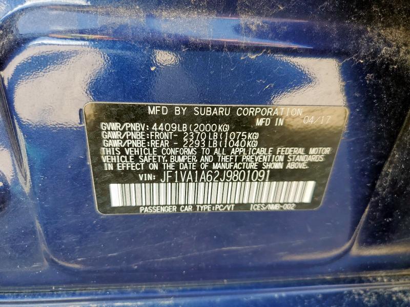 2018 SUBARU WRX JF1VA1A62J9801091