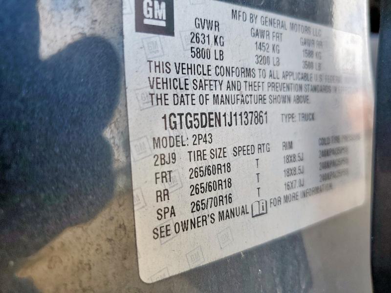 2018 GMC CANYON SLT 1GTG5DEN1J1137861