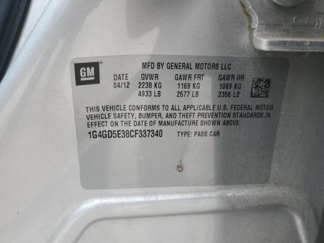 2012 BUICK LACROSSE P - 1G4GD5E38CF337340
