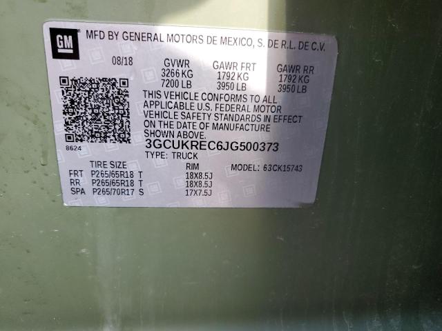 2018 CHEVROLET SILVERADO - 3GCUKREC6JG500373
