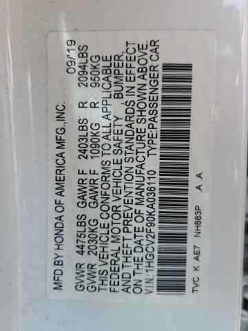 2019 HONDA ACCORD TOU 1HGCV2F90KA036110