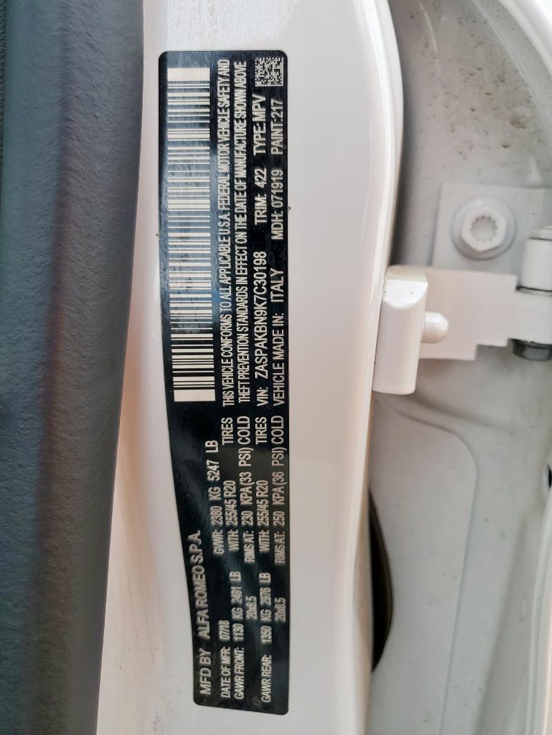 2019 ALFA ROMEO STELVIO TI ZASPAKBN9K7C30198