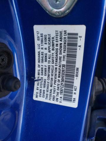 2017 HONDA CIVIC LX 19XFC2F56HE039730