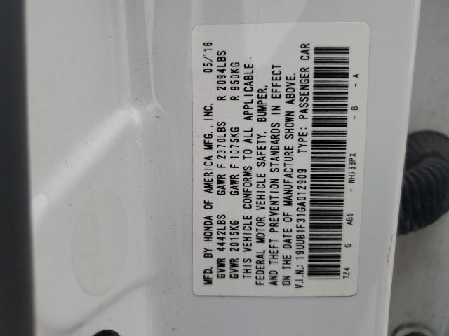 2016 ACURA TLX - 19UUB1F31GA012909