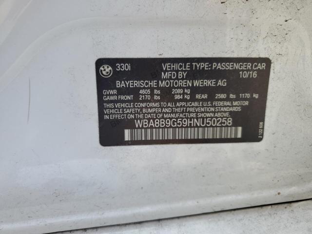 2017 BMW 330 I WBA8B9G59HNU50258