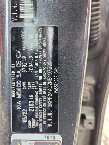 2022 KIA FORTE FE 3KPF24AD2NE497595