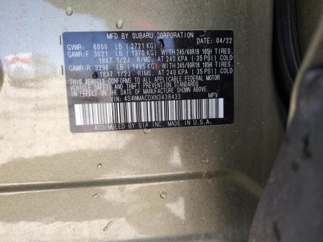 2022 SUBARU ASCENT PRE 4S4WMACDXN3438433