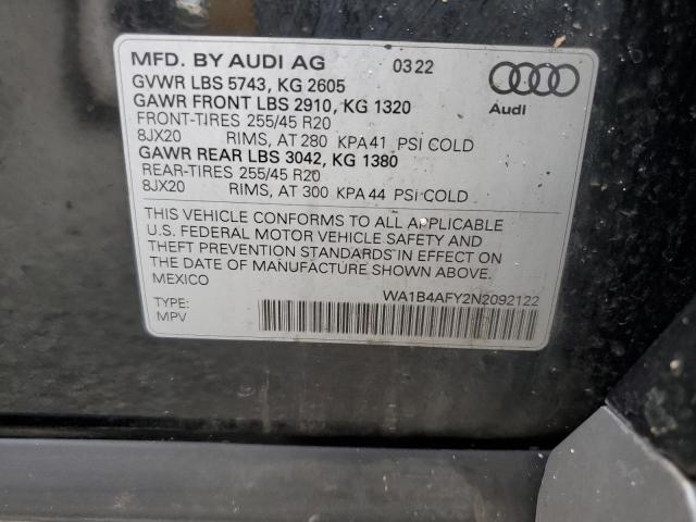 2022 AUDI SQ5 PREMIU WA1B4AFY2N2092122