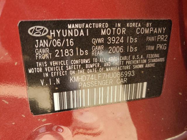 2017 HYUNDAI ELANTRA SE KMHD74LF7HU086993