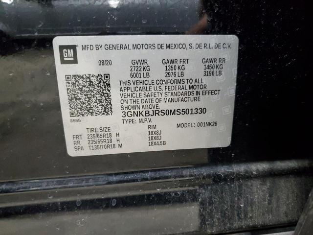 2021 CHEVROLET BLAZER 3LT 3GNKBJRS0MS501330